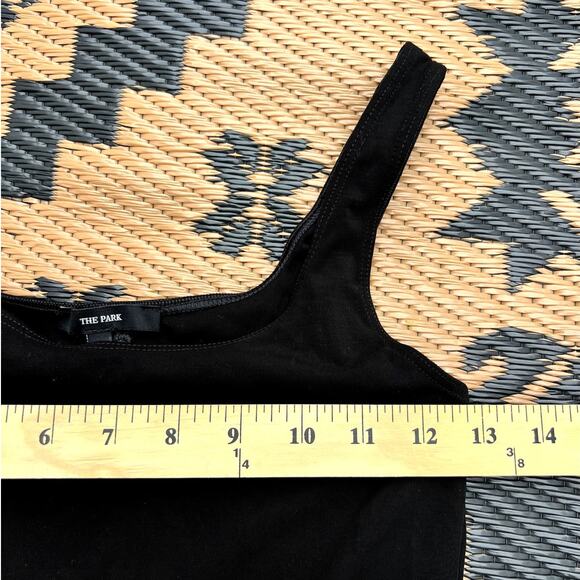 THE PARK | Lisa Pyratex Tank Thong Bodysuit Snap Bottom Black Size Medium - Picture 10 of 10